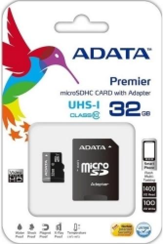 ADATA AUSDH32GUICL10-RA1 PREMIER 32GB MICRO SDHC UHS-I CLASS 10 RETAIL WITH ADAPTER