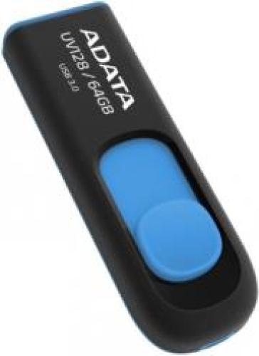 ADATA DASHDRIVE UV128 64GB USB 3.2 FLASH DRIVE BLACK/BLUE