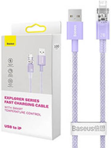 BASEUS FAST CHARGING CABLE USB-A TO LIGHTNING EXPLORER SERIES 2M 2.4A PURPLE