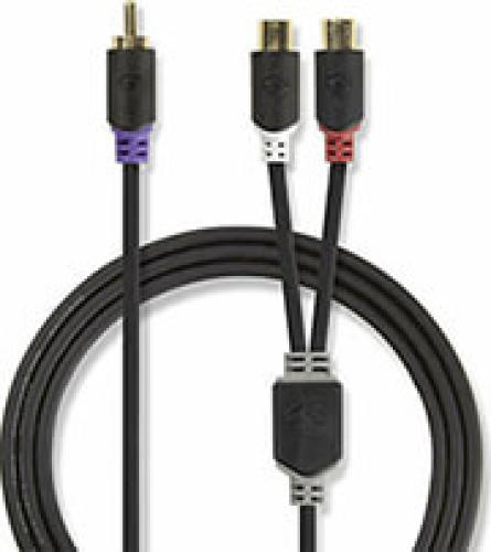 NEDIS CABW24010AT02 SUBWOOFER CABLE RCA MALE - 2X RCA FEMALE 0.2 M