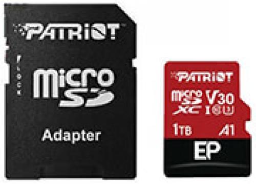 PATRIOT PEF1TBEP31MCX EP SERIES 1ΤB MICRO SDXC V30 A1 CLASS 10 WITH SD ADAPTER
