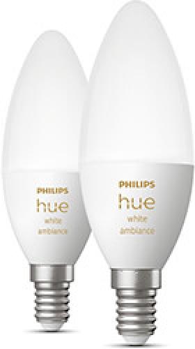 PHILIPS HUE LED LAMP E14 2-PACK 5.2W 320LM WHITE AMBIANCE