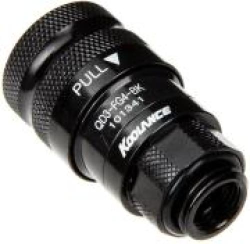 KOOLANCE QD3 FEMALE QUICK DISCONNECT NO-SPILL COUPLING, MALE THREADED G 1/4 BSPP BLACK