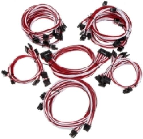 SUPER FLOWER SLEEVE CABLE KIT PRO WHITE/RED