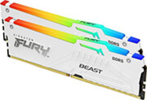RAM KINGSTON KF560C40BWAK2-32 FURY BEAST WHITE RGB 32GB (2X16GB) DDR5 6000MHZ CL40 XMP DUAL KIT