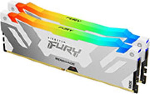 RAM KINGSTON KF564C32RWAK2-32 FURY RENEGADE WHITE RGB 32GB (2X16GB) DDR5 6400MHZ CL32 XMP DUAL KIT