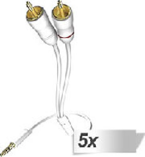 5X IN-AKUSTIK STAR AUDIO CABLE 3,5 MM JACK PLUG - CINCH 0,5 M 003100005