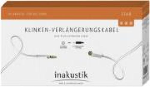 IN-AKUSTIK STAR AUDIO CABLE EXTENSION 3.5MM JACK PLUG 5M WHITE