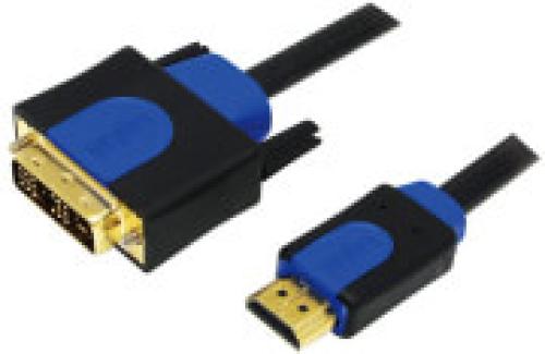 LOGILINK CHB3103 HDMI HIGH SPEED WITH ETHERNET V1.4 TO DVI-D CABLE GOLD-PLATED 3.0M BLACK