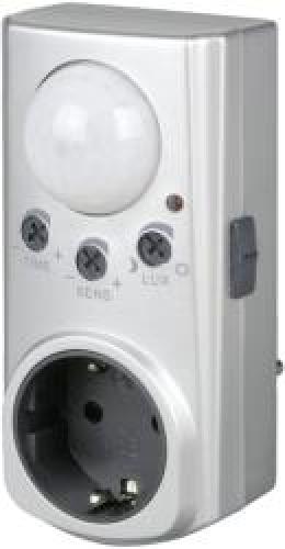 REV PLUG ADAPTER WITH MOTION DETECTOR SILVER