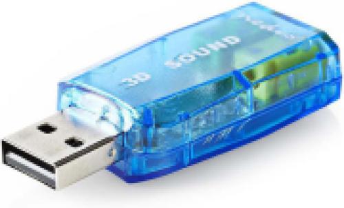 NEDIS USCR10051BU USB 2.0 SOUND CARD, 3D SOUND 5.1, DOUBLE 3.5MM CONNECTOR