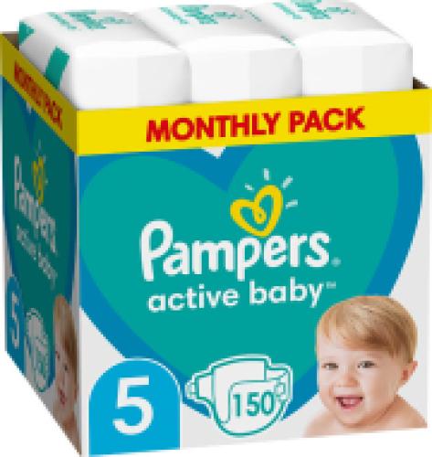 ΠΑΝΕΣ PAMPERS ACTIVE BABY NO5 (11-16KG) 150 TMX MONTHLY PACK