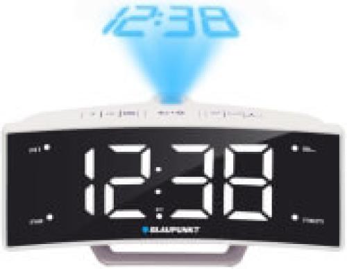 BLAUPUNKT CRP7WH CLOCK RADIO WITH USB CHARGING AND TIME PROJECTION