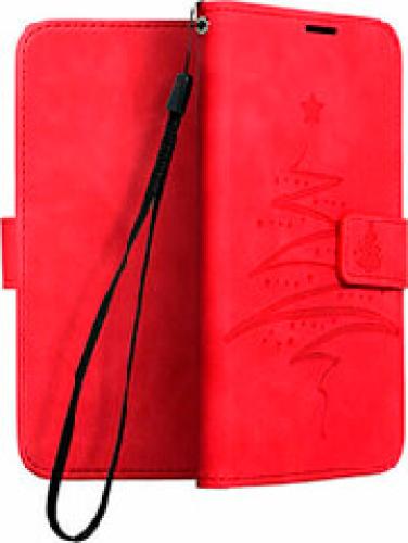 FORCELL MEZZO BOOK CASE FOR SAMSUNG GALAXY A22 LTE ( 4G ) CHRISTMAS TREE RED