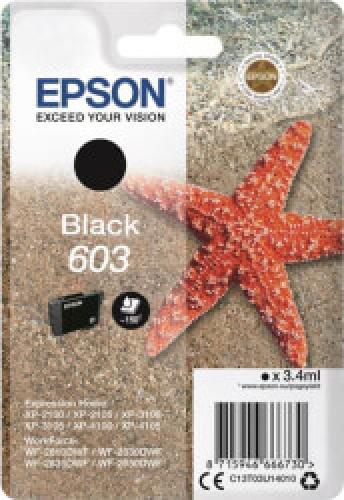 ΓΝΗΣΙΟ ΜΕΛΑΝΙ EPSON 603 BLACK ΜΕ OEM:C13T03U14010