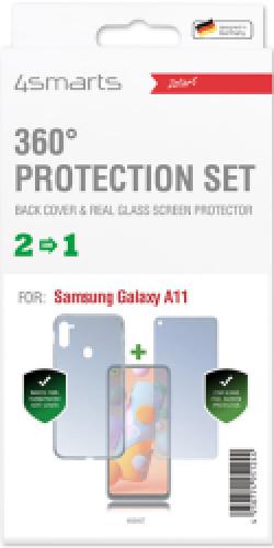 4SMARTS 360° PROTECTION SET FOR SAMSUNG GALAXY A11 CLEAR