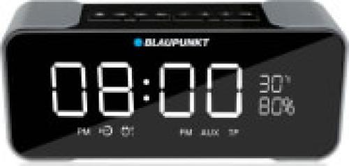 BLAUPUNKT BT16CLOCK PORTABLE BLUETOOTH SPEAKER WITH FM RADIO, MICROSD PLAYBACK AND ALARM