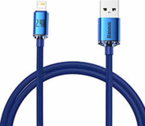 BASEUS CRYSTAL SHINE CABLE USB TO LIGHTNING 2.4A 1.2M BLUE