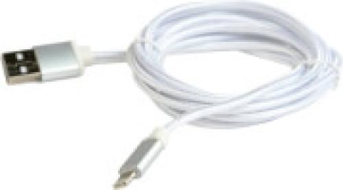 CABLEXPERT CCB-MUSB2B-AMLM-6-S COTTON BRAIDED 8-PIN CABLE WITH METAL CONNECTORS 1.8M BLISTER SILVER