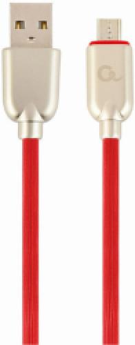 CABLEXPERT CC-USB2R-AMMBM-2M-R PREMIUM RUBBER MICRO-USB CHARGING AND DATA CABLE 2M RED