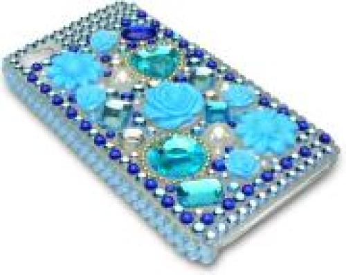 SANDBERG BLING COVER IPHONE 4/4S BLUE FLOWERS