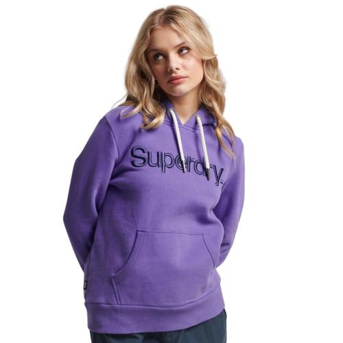 SUPERDRY TONAL EMBROIDERED LOGO HOODIE W2011969A-6SW Μωβ