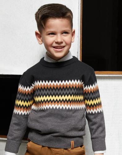 Πλεκτό πουλόβερ για αγόρι | ΣΚΟΥΡΟ ΜΕΛΑΝΖΕ