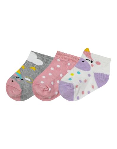 Σετ 3 ζεύγη βρεφικές κάλτσες για κορίτσι | ΦΡΕΖ