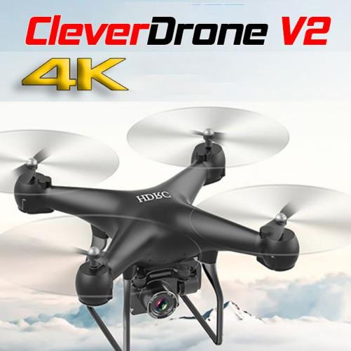 CleverDrone™ V2 – Drone με Κάμερα 4K Περιστρεφόμενη – Έως 40 Λεπτά Πτήσης – Χειριστήριο – WIFI – Έλεγχος & Καταγραφή στο Κινητό – Βίντεο – Φώτο – 2 Μπαταρίες ΟΕΜ