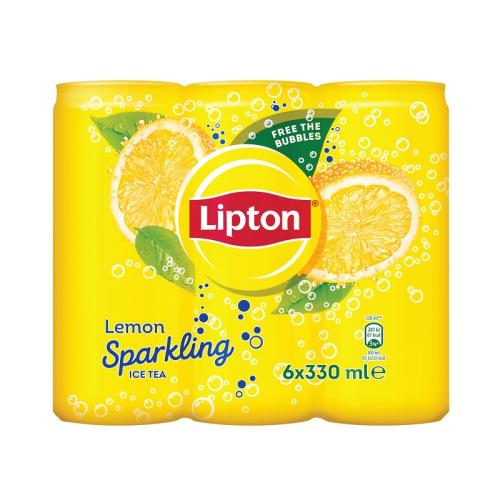 Sparkling Ice Tea Λεμόνι Lipton (6x330 ml)