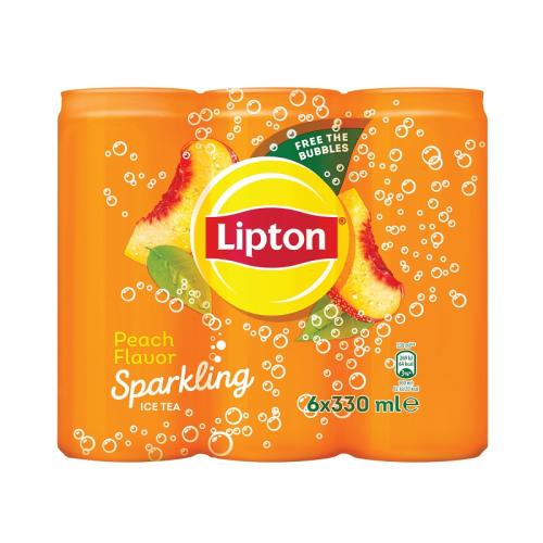 Sparkling Ice Tea Ροδάκινο Lipton (6x330 ml)