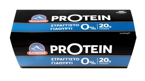 Γιαούρτι Στραγγιστό 0% λιπαρά Protein ΟΛΥΜΠΟΣ (2x200g)
