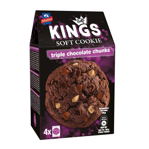 Μπισκότα Τριπλή Σοκολάτα Soft Kings (160g)