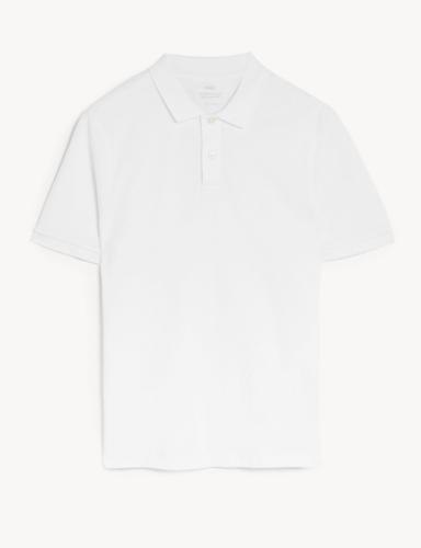 Μπλούζα Πόλο Πικέ Λευκή από 100% βαμβάκι (XL) Marks & Spencer
