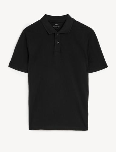 Μπλούζα Πόλο Πικέ Μαύρη από 100% βαμβάκι (L) Marks & Spencer