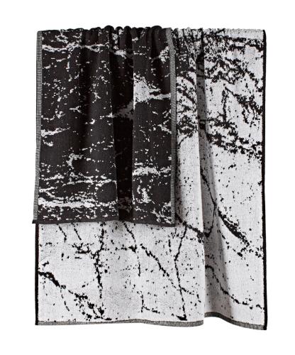 Σετ 2 Τεμάχια Πετσέτες Προσώπου & Σώματος Άσπρο Μαύρο Marble (70x140) (50x100) Kentia (1 τεμ)