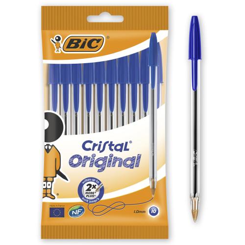 Στυλό Διαρκείας Bic Crystal Original Μπλε 1.00mm (10τεμ)