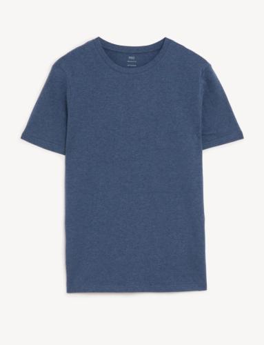 T-Shirt με Κλειστή Στρογγυλή Λαιμόκοψη Ντένιμ από 100% βαμβάκι (XL) Marks & Spencer