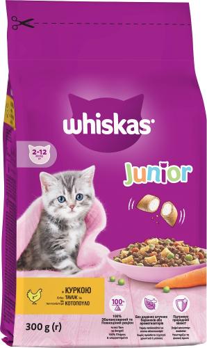 Ξηρά Τροφή πλήρης για Junior Γάτες Γεμιστές Κροκέτες Κοτόπουλο και Γάλα Whiskas (300 g)