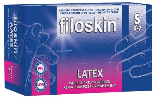 Γάντια Λάτεξ με Πούδρα L Filoskin (100 τμχ)