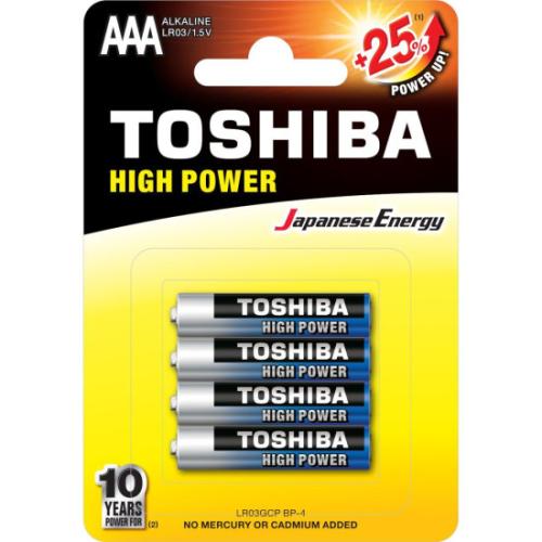 Μπαταρίες Αλκαλικές High Power AAΑ Toshiba (4 τεμ)