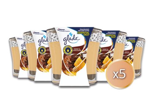 Αρωματικό Χώρου σε μορφή Στερεού Κεριού Honey & Chocolate Glade (5x129g) τα 5τεμ -50%