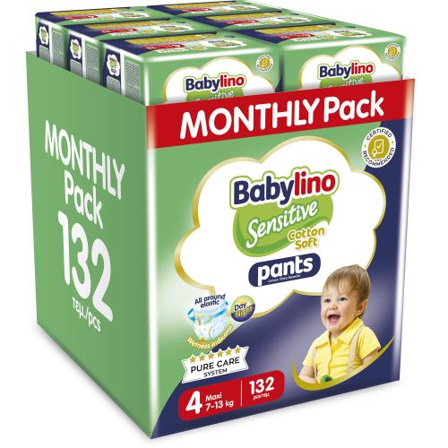 Πάνες Βρακάκι Babylino Pants Montly Pack Unisex Maxi No.4 (7-13kg) (132τεμ)
