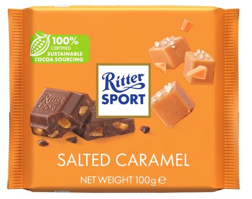 Σοκολάτα Γάλακτος με Κομματάκια Αλατισμένης Καραμέλας Ritter Sport (100g)