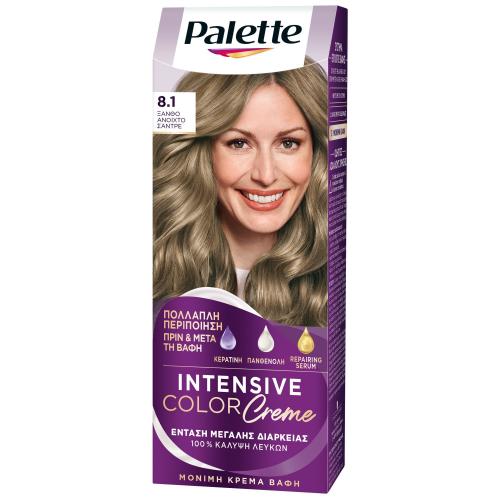 Βαφή Μαλλιών Intensive Color Cream No 8.1 Ξανθό Ανοιχτό Σαντρέ Palette (50 ml)