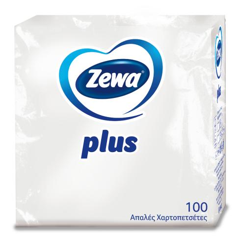 Χαρτοπετσέτες λευκές Zewa Plus (153g/100 τεμ)