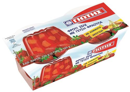 Φρουί Ζελέ Φράουλα με Κομμάτια Φρούτων Γιώτης (2x165g)