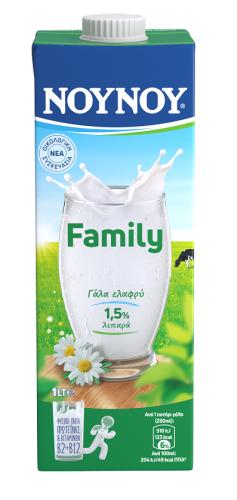 Γάλα Υψηλής Θερμικής Επεξεργασίας Family Ελαφρύ 1,5% λιπαρά ΝΟΥΝΟΥ (1lt)
