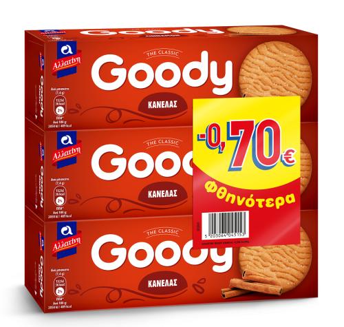 Μπισκότα Goody Κανέλας Αλλατίνη (3x185 g) -0.70