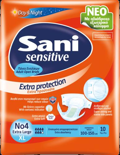 Ανοιχτή πάνα ακράτειας Sani Sensitive extra large No4 (10 τεμ)